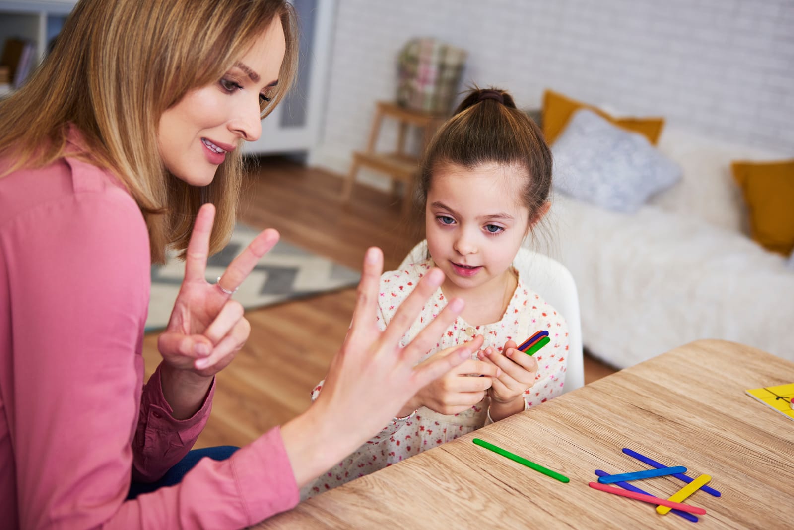 Therapist working with a child